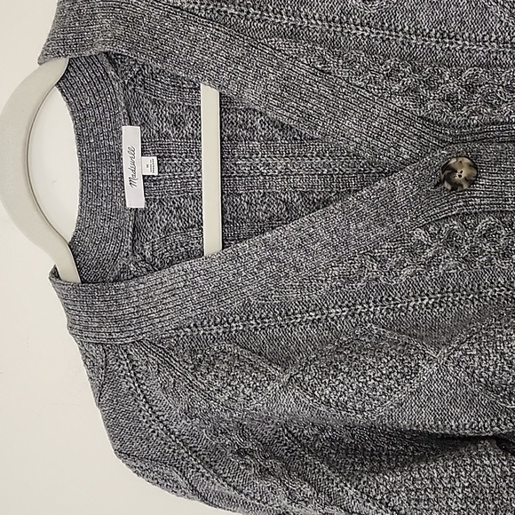 Madewell Women’s Knit Crop Gray Cardigan Sweater, Medium, Sparkle size Medium - Picture 10 of 16
